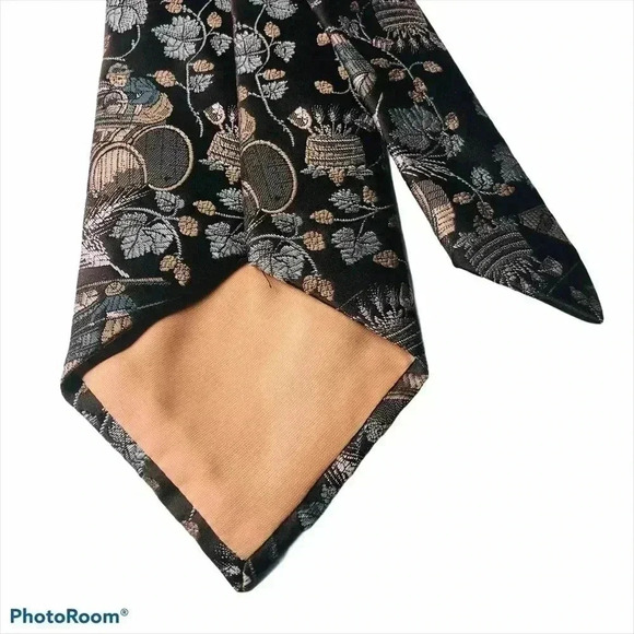 Vintage TOOTAL Brown Leaves Harvest Polyester Neck Tie (3.5”W x 55”L Britain - Picture 5 of 6
